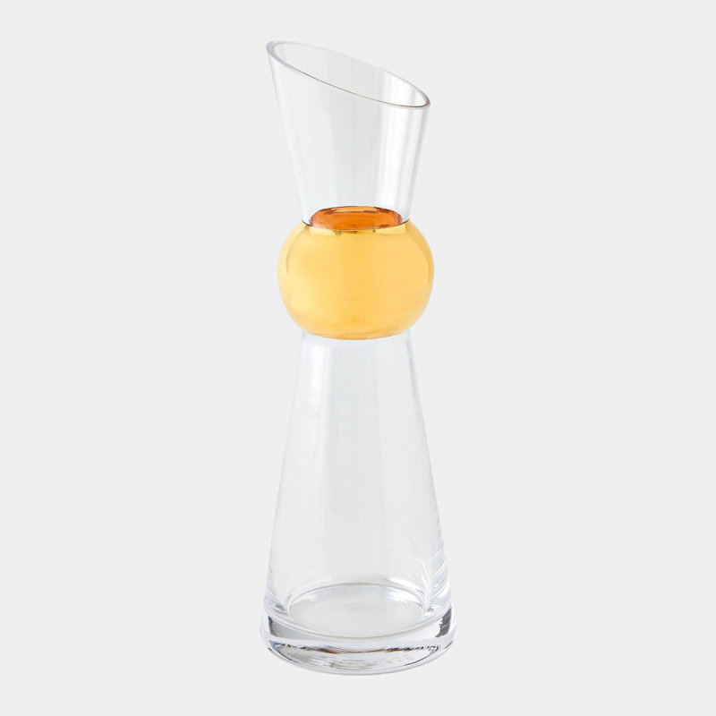 Metallic Orb Glass Carafe, Gold, 20 Ounces