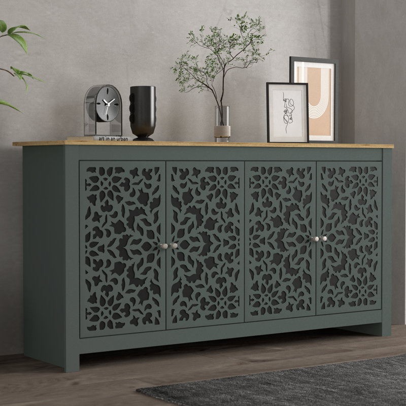 Buffet de 58,4 po Arrastia, Beige / brun / vert