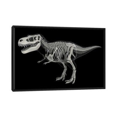 Skeletal System Of Tyrannosaurus Rex, Side View by Stocktrek Images - Floater Frame Print on Canvas