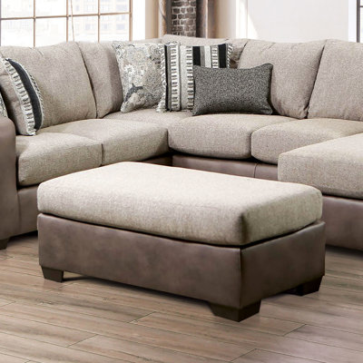 Revêtement de style contemporain avec pattes fuselées en plastique brun et bicolore, bois massif en microfibre, ton profond de 38 pouces, structure en bois de l'assise, hauteur de 17