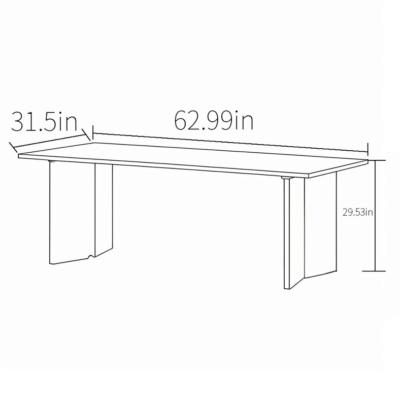 Table de salle à manger carrée en bois de frêne, H 29,53 po x L 62,99 po x l 31,5 po