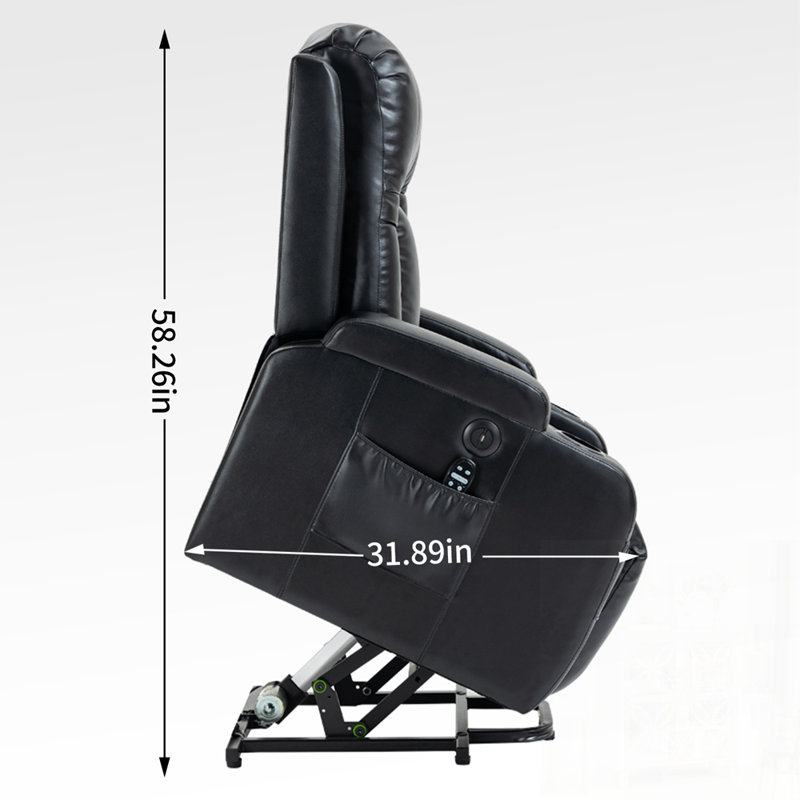Fauteuil inclinable Infinite Position Lift pour personnes âgées, avec massage par vibration à 8 points, chauffage lombaire et port de charge USB