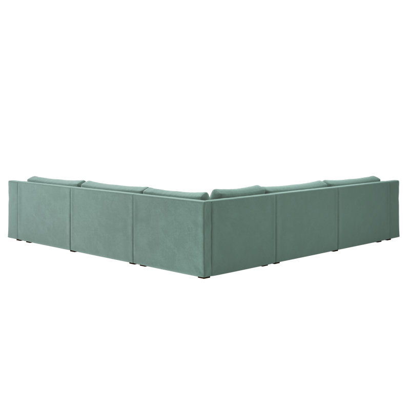 Elevate 126" Corner Sectional, Seafoam Recycled Velvet