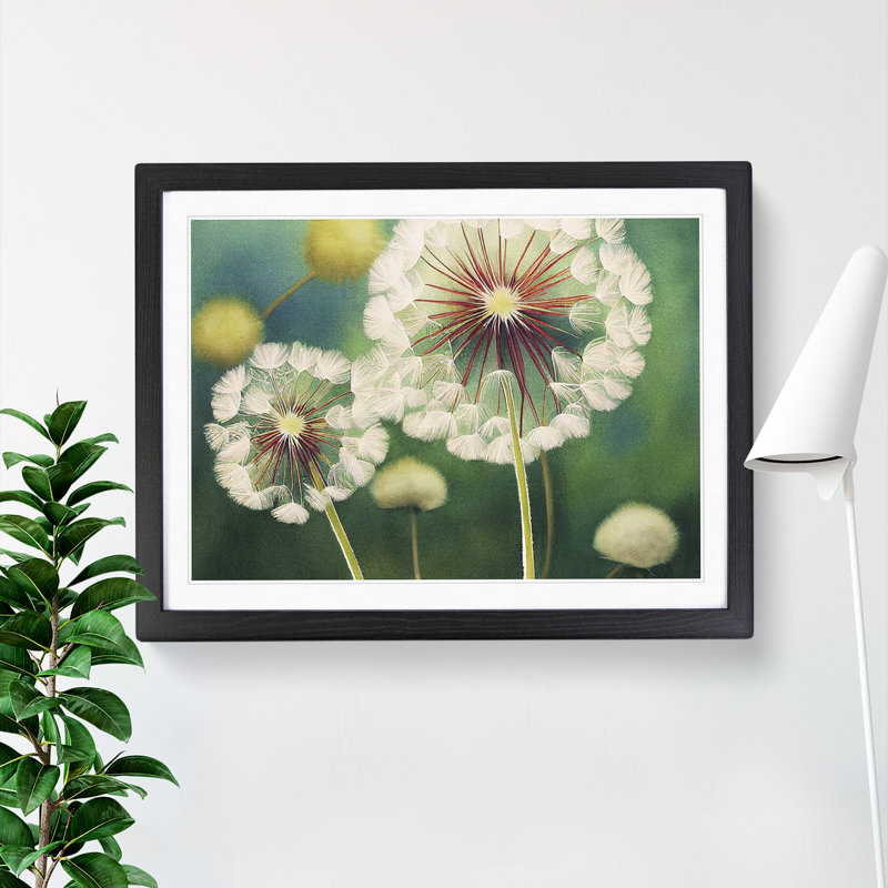 Glowing Dandelion Flowers - Framed Print
