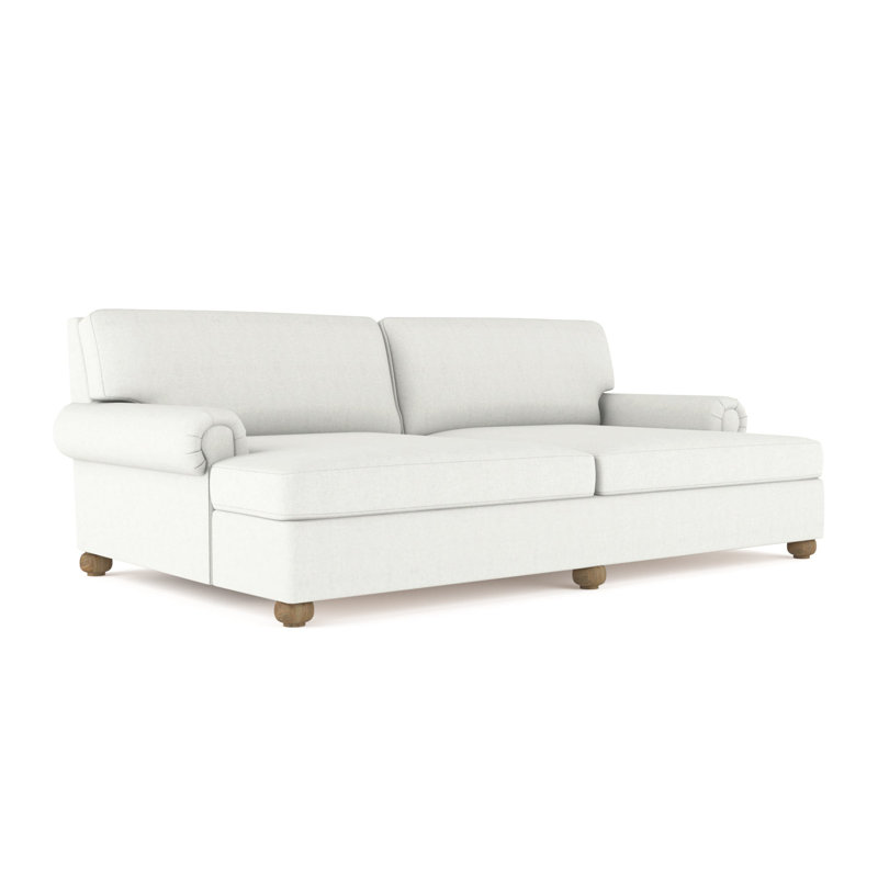 Leroy Rolled Panel-Arm Daybed with Bun Feet, Weathered, Plush Velvet Silver Streak