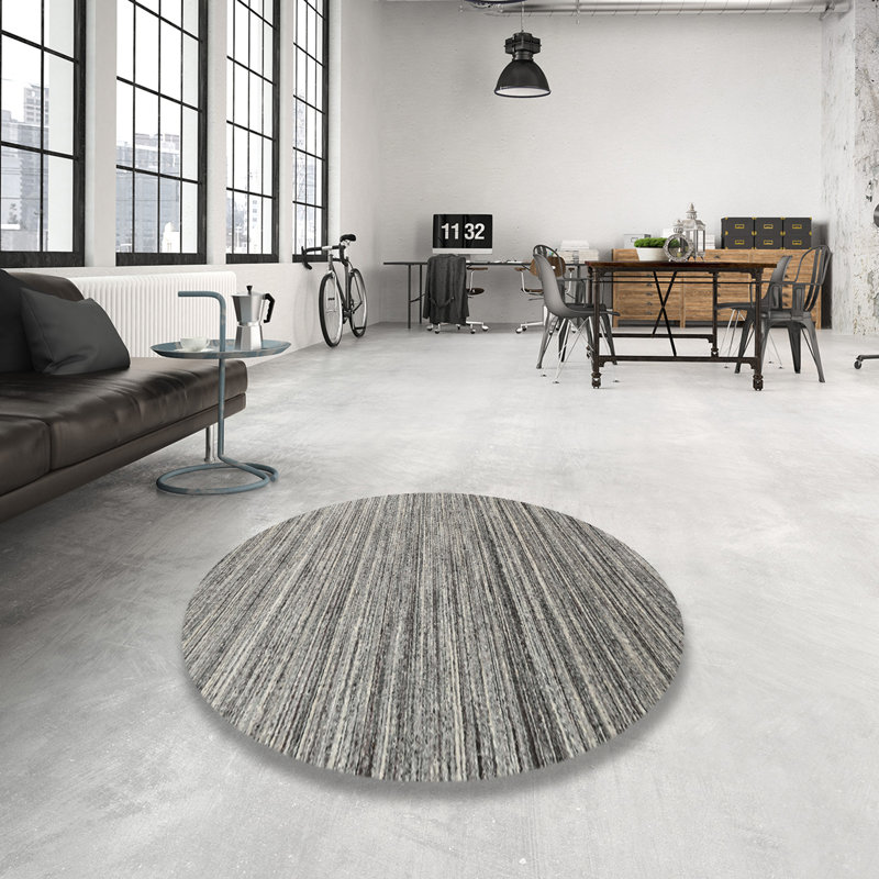 Tapis gris zone contemporaine, Rond 8 pi