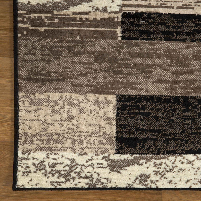 Tapis chocolat en polypropylène tissé à la machine Bridney, Carré 5 pi