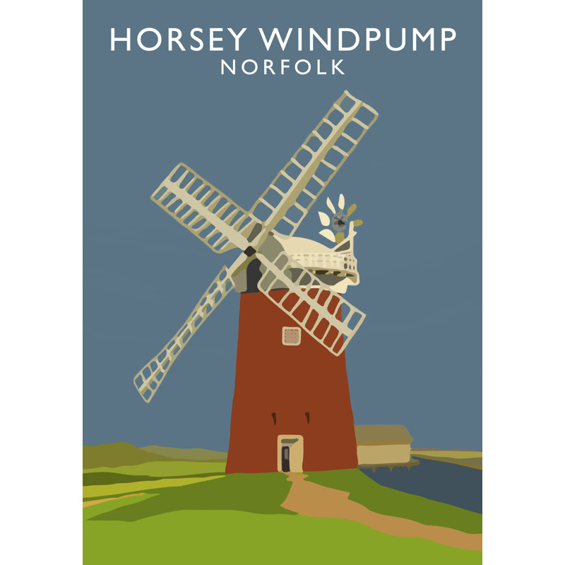 Horsey Windpump by Richard O'Neil - Print, No Frame, 50 cm H x 40 cm W x 1 cm D