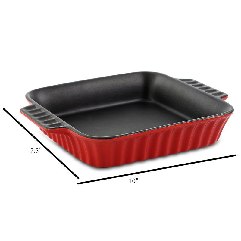 Crock-pot Denhoff Stoneware Square Ribbed Casserole