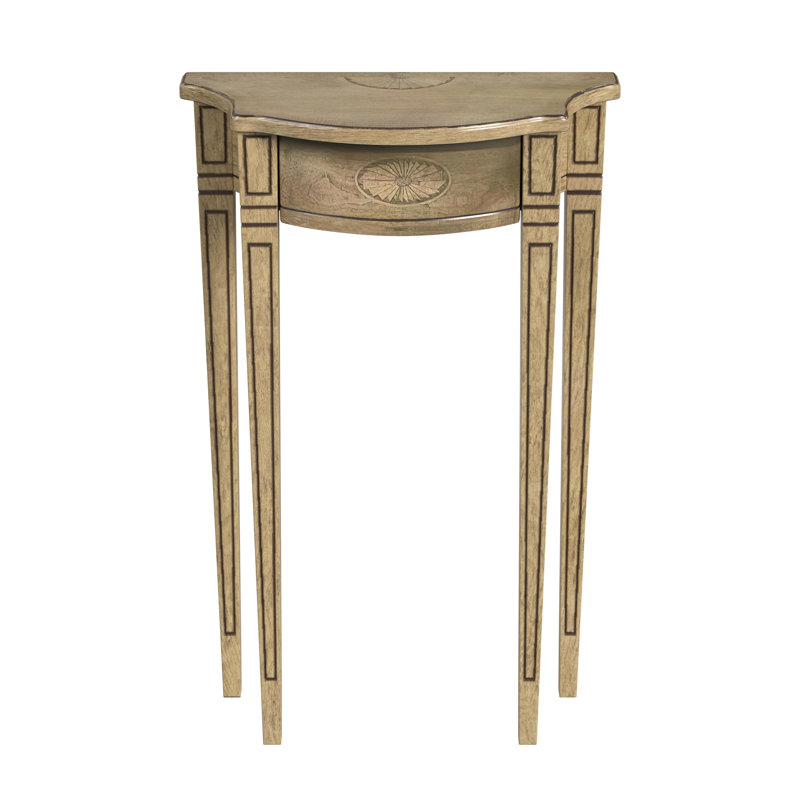 Ameriana Solid Wood End Table, 32" H x 20" W x 9.5" D, Antique Beige
