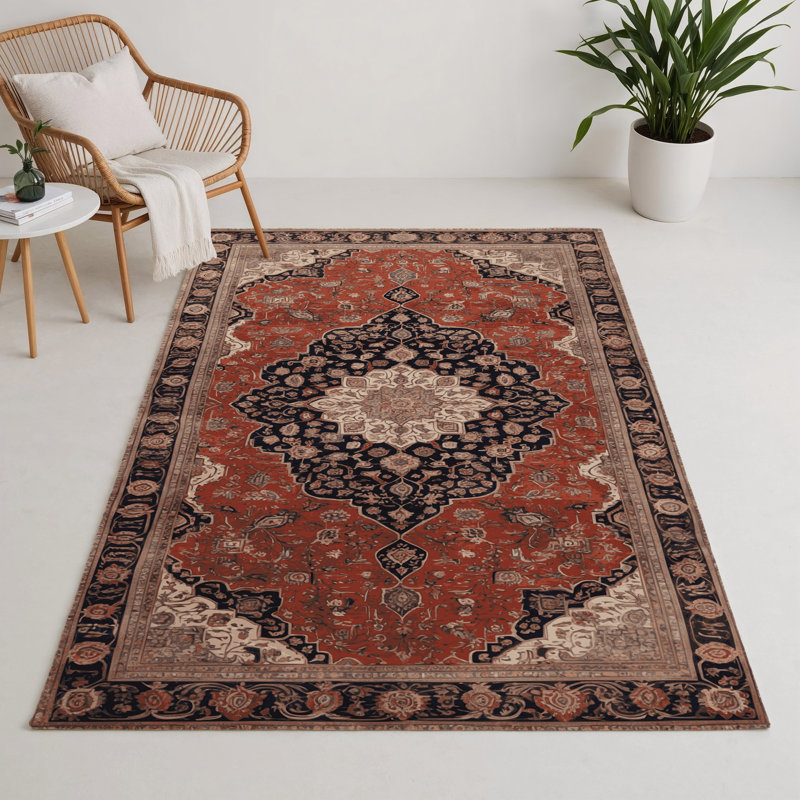 Tapis d'intérieur et d'extérieur brun Persian, Rectangle 5 pi x 7 pi