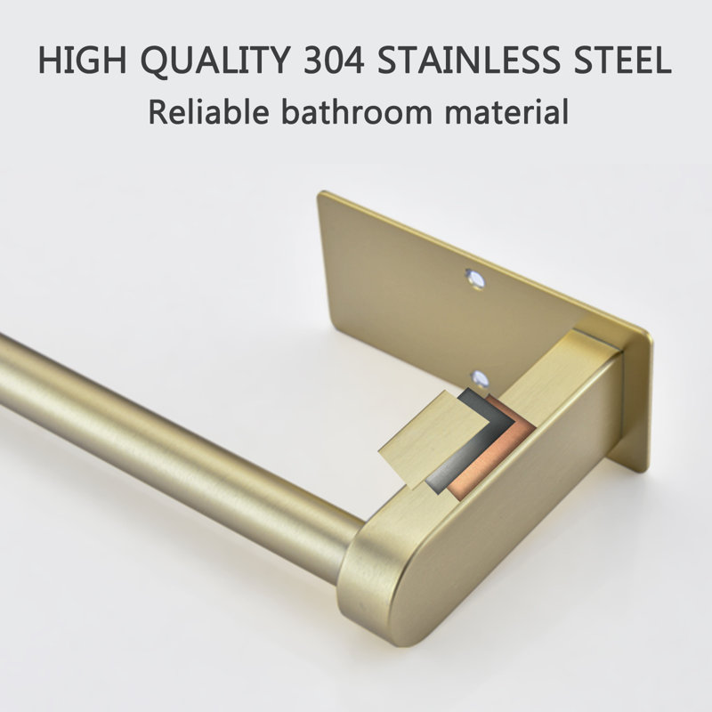 2-Piece Under Cabinet Wall-Mount Paper Towel Holder, Brushed Gold