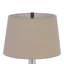 Lampe de table, abat-jour en lin avoine, verre blanc givré avec filet noir