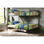 Lit superposé double Brantley Sandy noir et bronze foncé brossé à la main Valli-837648803