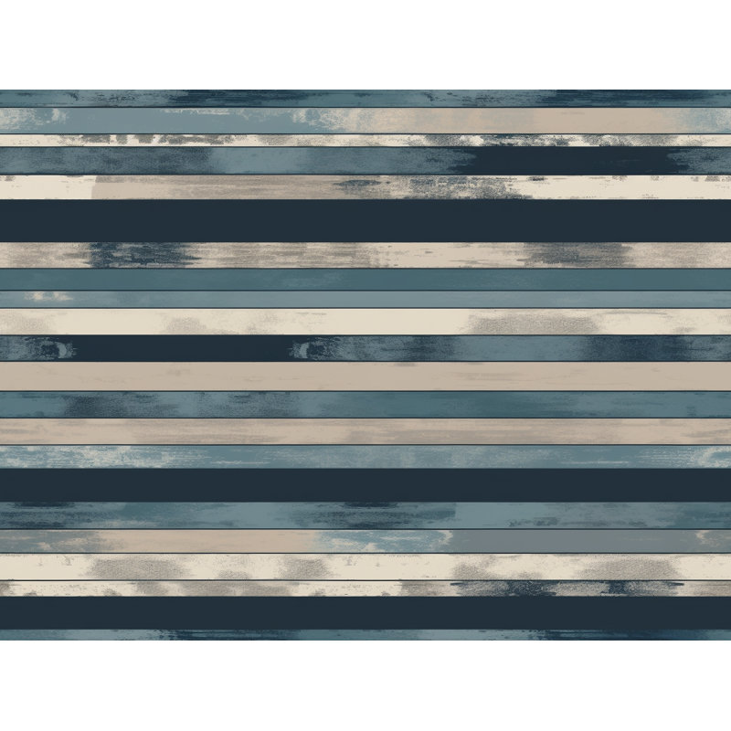 Horizontal Stripes Machine Printed Duvet Cover, Queen Duvet Cover, Blue/Navy
