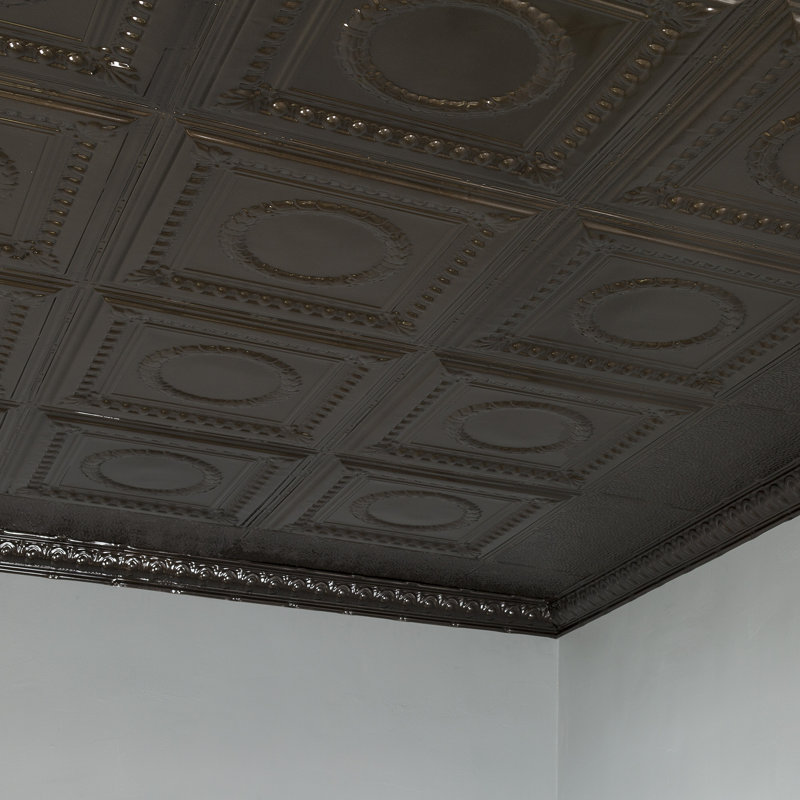 Dalle de plafond Great Lakes Tin Cleveland (paquet de 5), Brun foncé