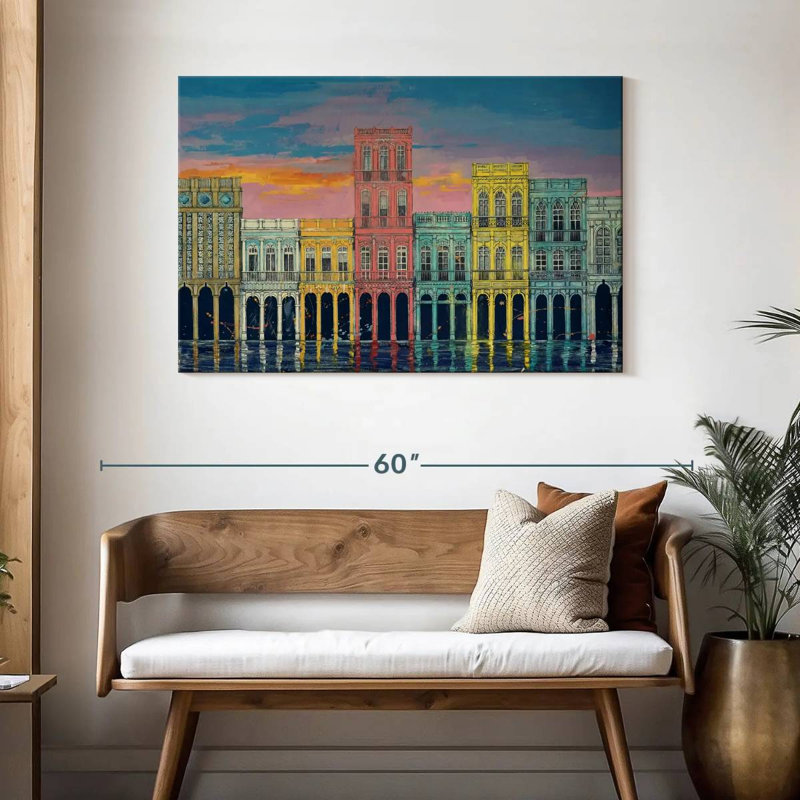 Lilie Cuban Pastel Homes, H 30 po x l 45 po