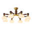French-Style Retro Lamp Holder With Glass Lampshade Ceiling Lamp