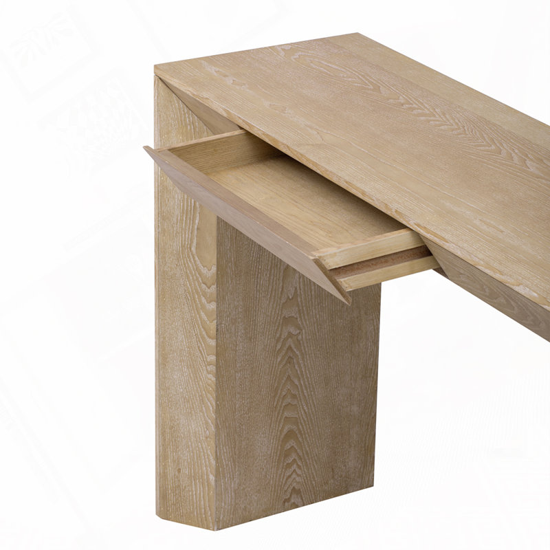 Farmhouse Console Table with 2 Drawers, Natural