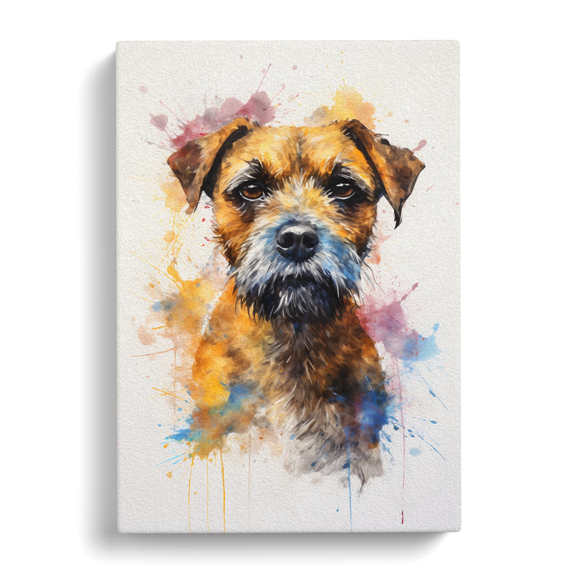 Border Terrier Gestural - Wrapped Canvas, 76cm H x 50cm W x 3cm D