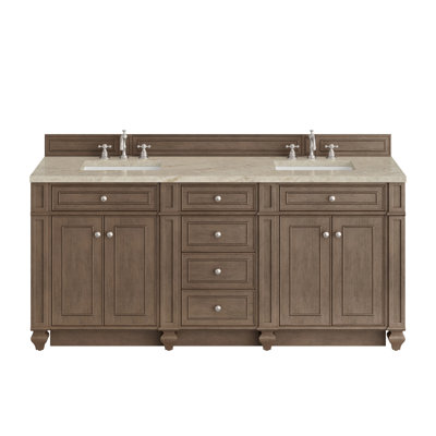 Bristol 72" Double Vanity W/FreePower Wireless Charger