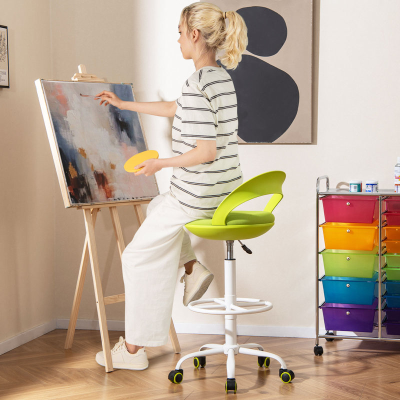 Fauteuil de bureau à roulettes Gymax