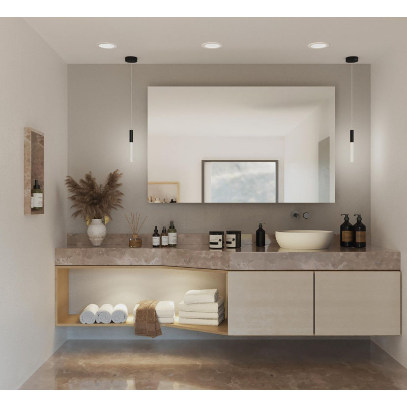 Kylo 13" Matte Black Frosted Glass LED Pendant Light