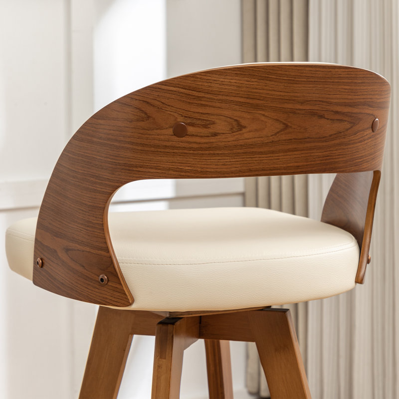 Colley Modern Swivel Bar Stool, Bar Stool (76.2cm Seat Height), Beige