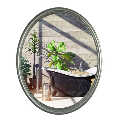 Miroir de salle de bain mural encadré, suspendu vertical ou horizontal, conception décorative légère