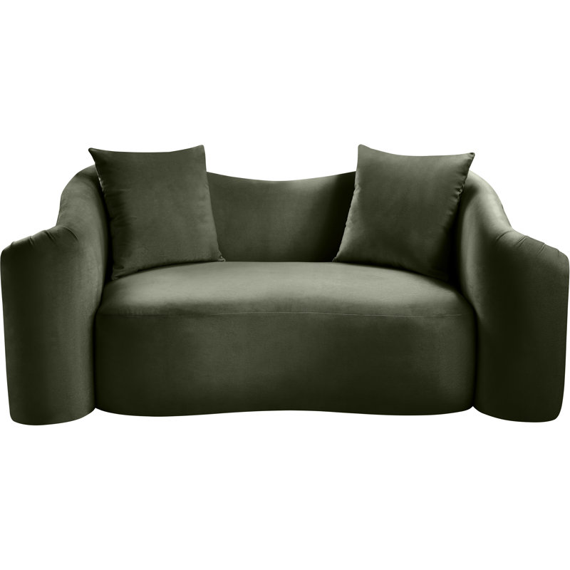 Causeuse en velours Haida, Velours vert