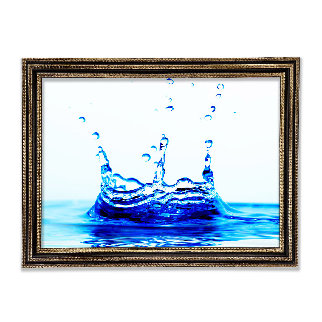 Blaue Wassertropfen Gerahmter Druck Wandkunst