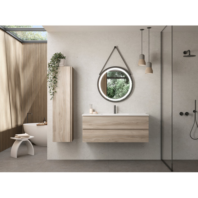 Jasso 48'' Single Bathroom Vanity with Ceramic Top, Gray