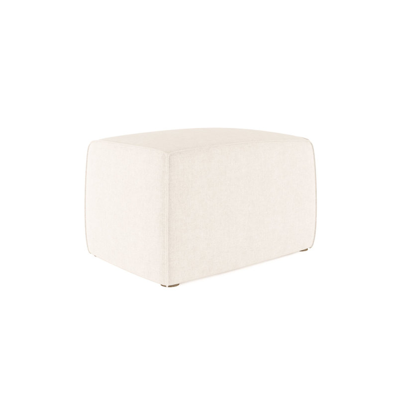 Varick Cube Ottoman, Plush Velvet Oyster, Weathered