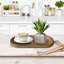 Plateau décoratif en bois de style campagnard, plateau ovale rustique perlé pour décoration de table basse, de cuisine et de salon