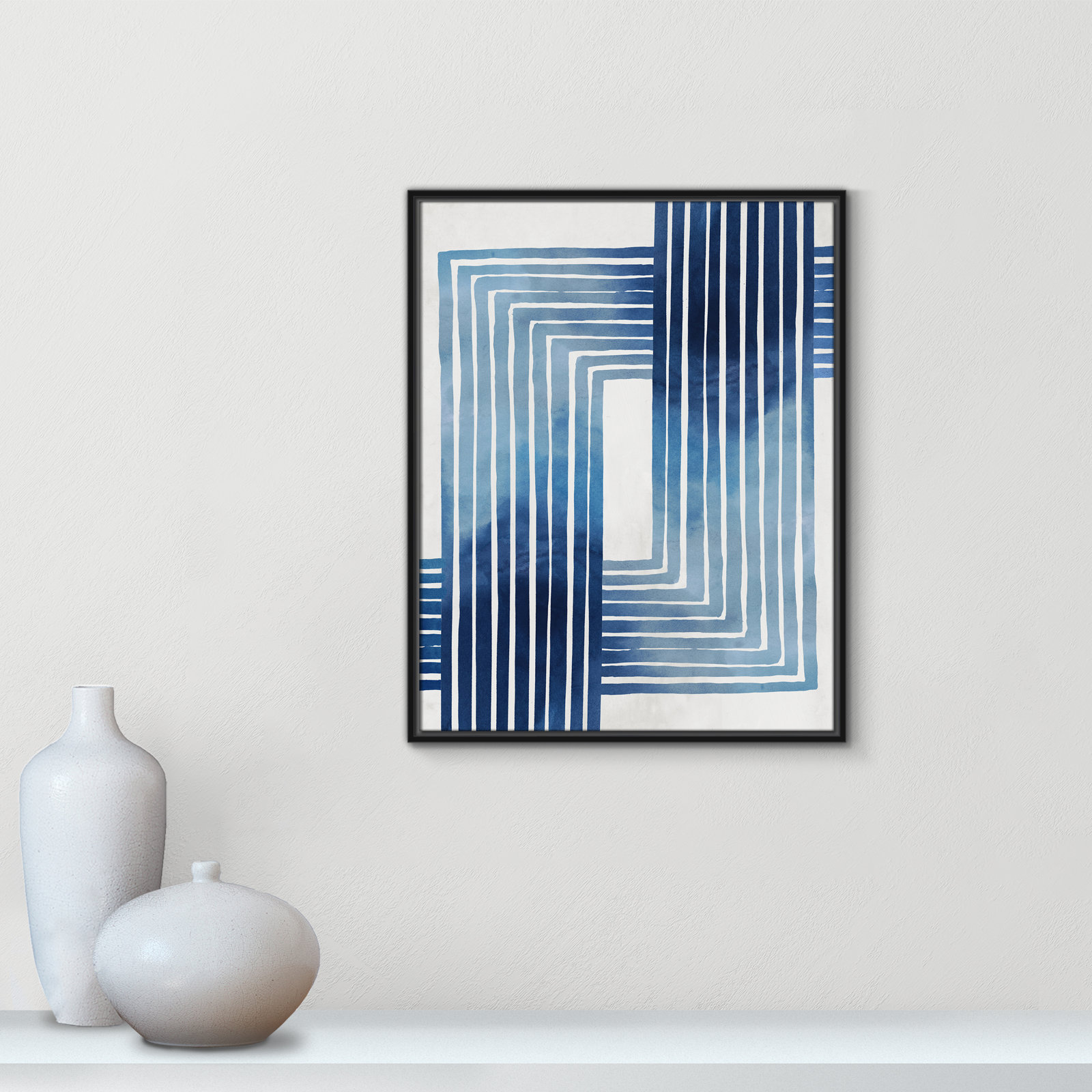 Lanny "In Unison" Painting by Eva Watts, Black Framed Canvas, 29.5" H x 23.5" W x 2" D