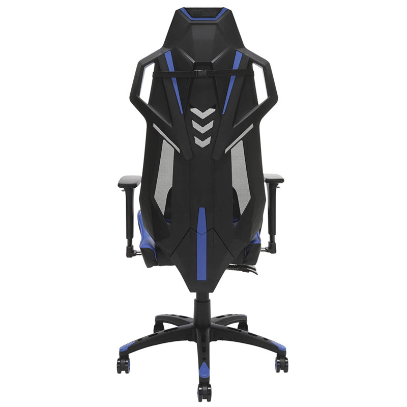 OFM LLC Adjustable Reclining Ergonomic Faux Leather Swiveling PC & Racing Game Chair in Black