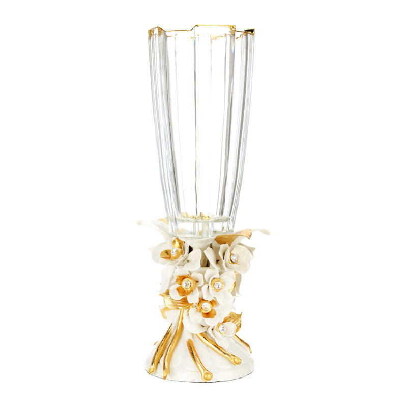 Floral Pedestal Vase - 7 X 19 Inches