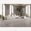 Canapé d'angle modulaire en velours côtelé compressé Modern Cloud avec pouf, beige-1183625761