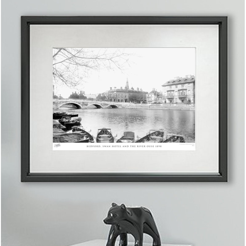 Bedford, Swan Hotel And The River Ouse 1898 - Single Picture Frame Print, 60cm H X 80cm W x 2cm D