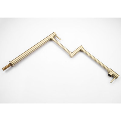 Pot Filler Faucet With Extension - 360 Rotation And Folding Function, Brushed Gold, Brass, Double Handles For Easy Water Supply, Material Folding, Precise Access, Corrosion Resistance Finish