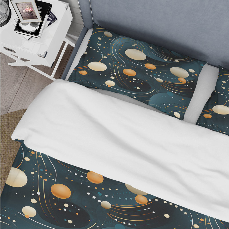 Ensemble de housse de couette Art Deco Glamour Polka Dots I - Polka Dots, Housse de couette pour très grand lit et 2 très