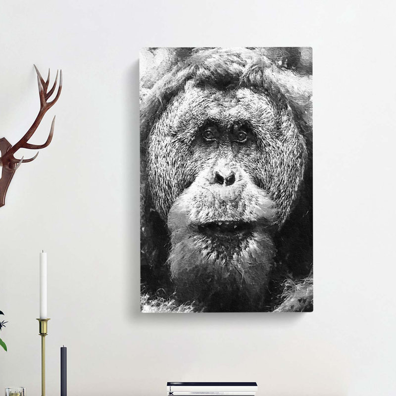 Orangutan - Wrapped Canvas Print, 60cm H x 40cm W x 3cm D