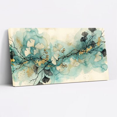 Ensemble d'une toile aquarelle florale