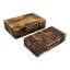Boîtes de rangement décoratives en résine imitation tortue avec couvercle - Idéales pour la décoration intérieure - Organisateur moderne pour vos essentiels - Lot de 2, 28 cm x 25 cm, brun et or