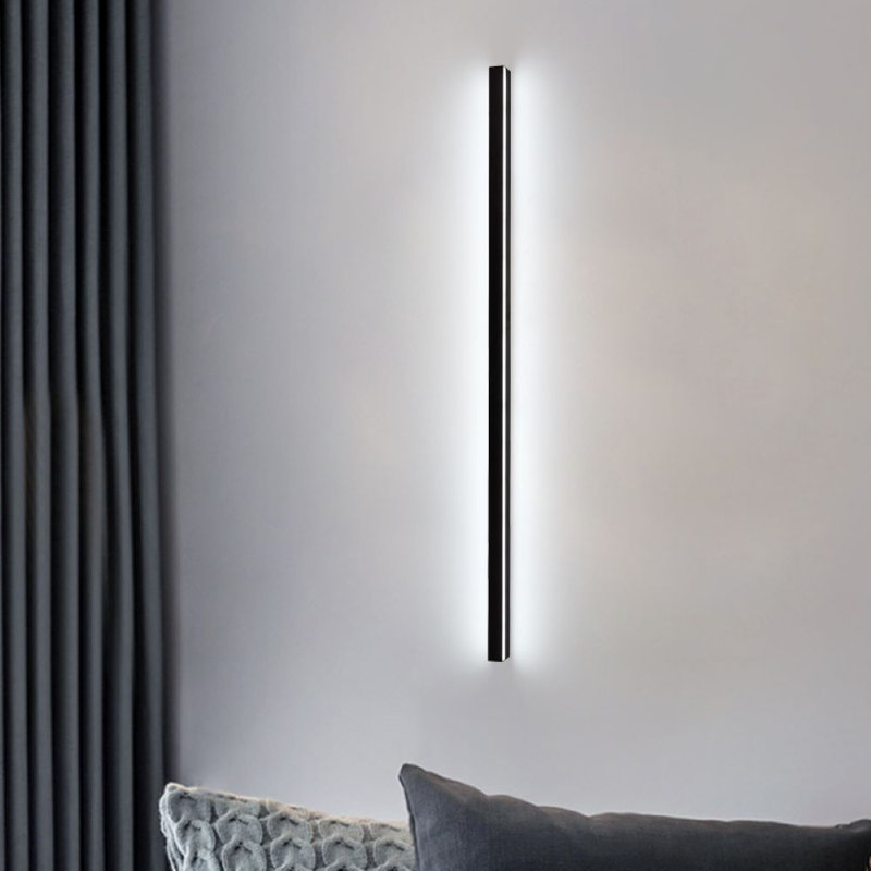 Aluminum LED Armed Sconce, Cold White, 80" H x 1.6" W x 1.2" D, Hardwired