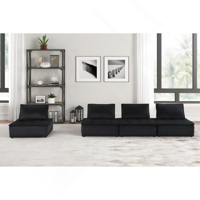 Canapé modulaire en velours confortable