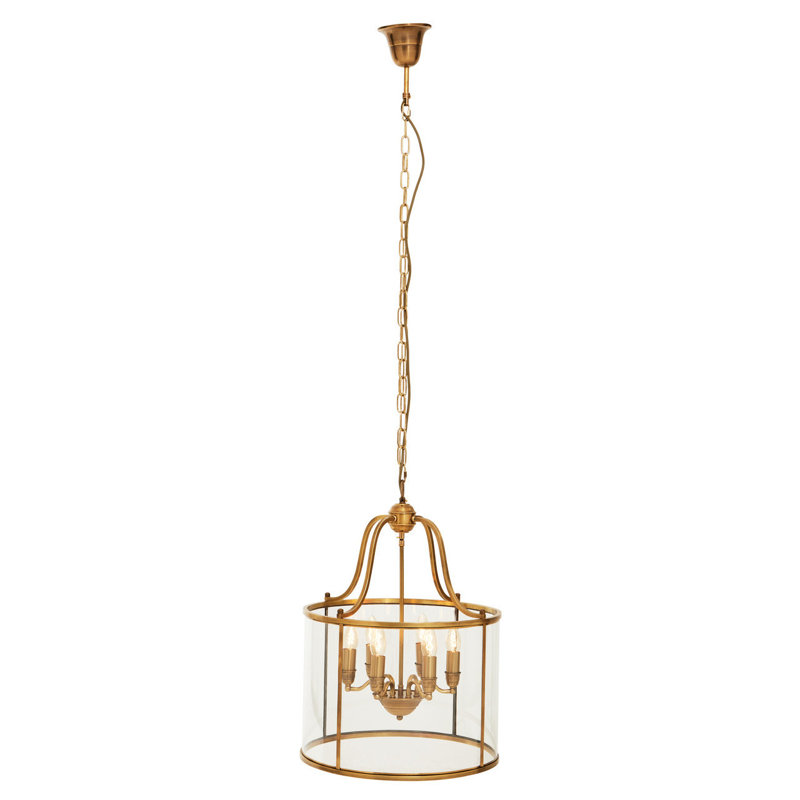 Dereham 6 - Light Brass Drum Pendant