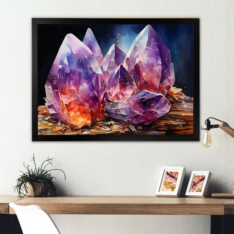 Spiritual Colorful Quartz Harmony sur impression sur toile, H 24 po x l 32 po x P 1 po, Cadre simple noir