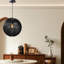 Luminaire suspendu 1 lumière avec globe noir-1690822629