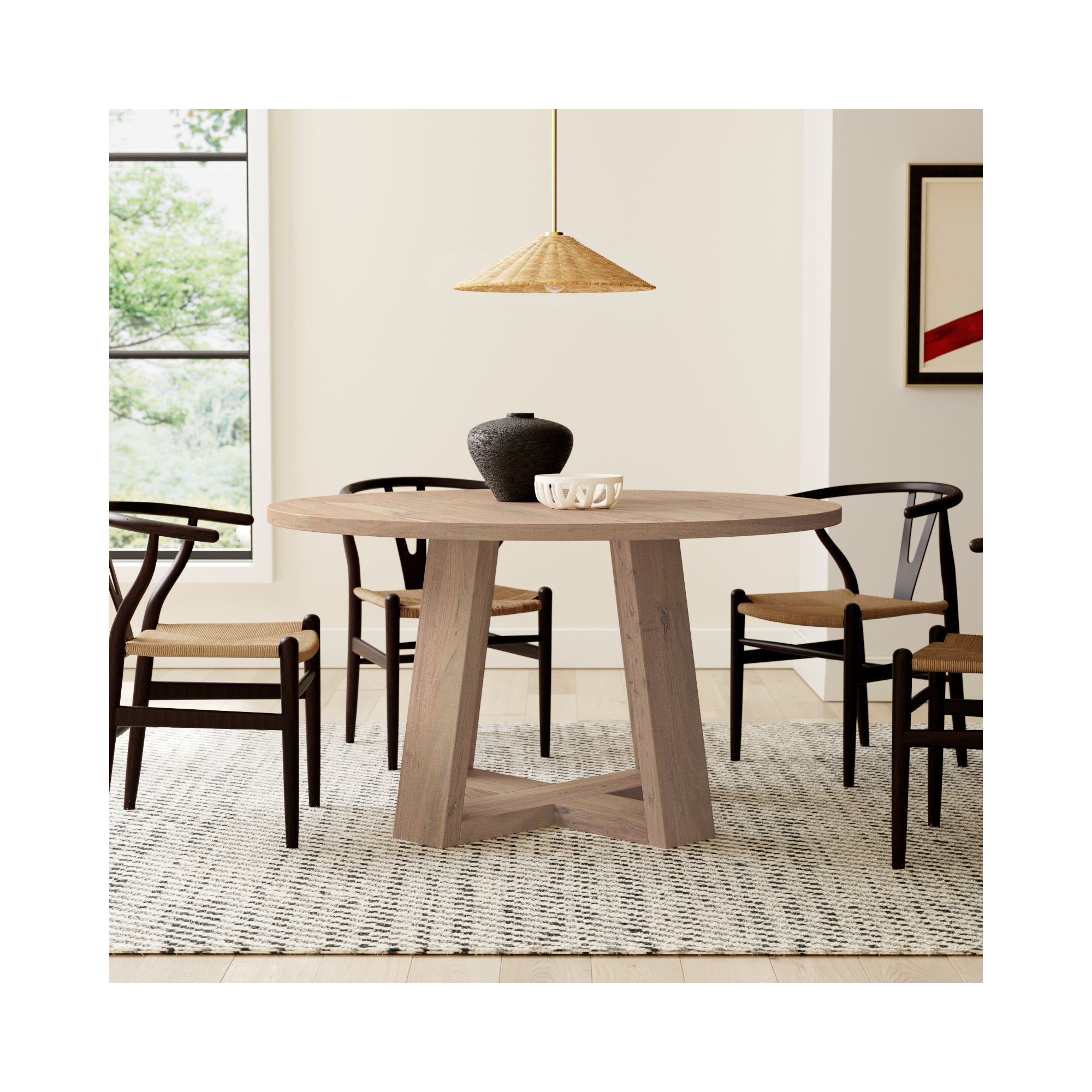 Mathias 54'' Round Dining Table, Whitewashed
